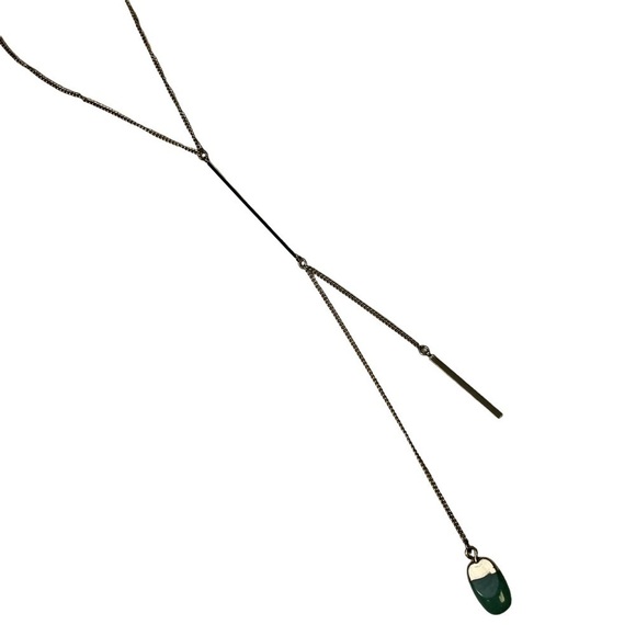 J Crew Green Polished Stone Gold Necklace - Picture 3 of 8
